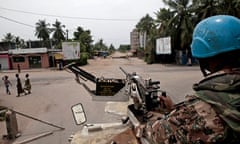 UN peacekeepers patrol the streets in Abidjan, Ivory Coast