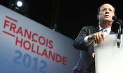 French Socialist party candidate for the 2012 presidential elections, Francois Hollande