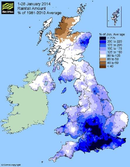 Met Office January rain map