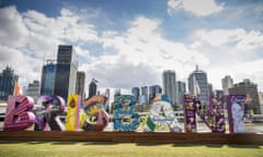 The Brisbane sign at Southbank, which is part of the G20 cultural celebrations before the G20 summit on  November 15- 16.