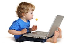 Child with laptop