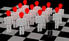 people on chessboard