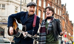 Billy Bragg and Jack Monroe busking