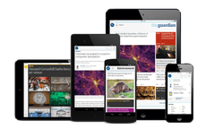 Mobile devices showing the Guardian news app 3.0