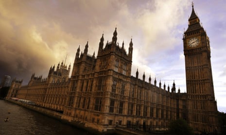 The Houses of Parliament in Westminster, central London.