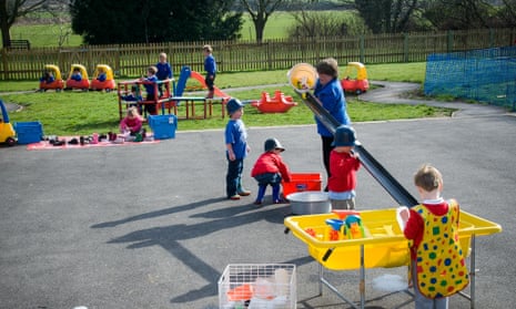 Teaching assistant in playground