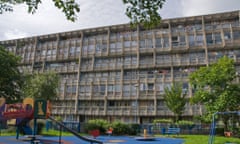 Robin Hood Gardens housing estate  in Poplar, London