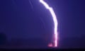 Ribbon lightning strikes a tree in poland