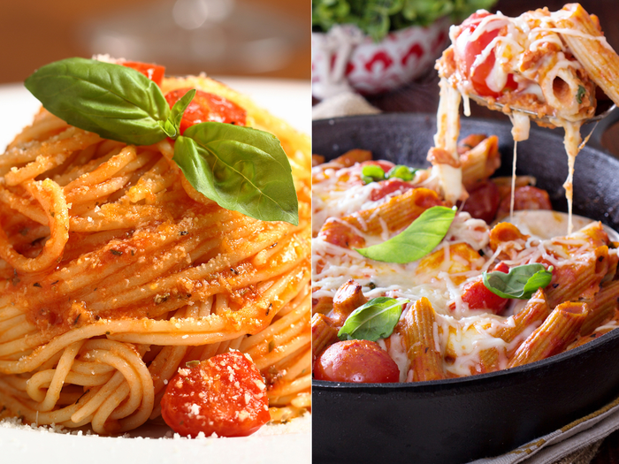 Italian vs Italian American Pasta Side by Side