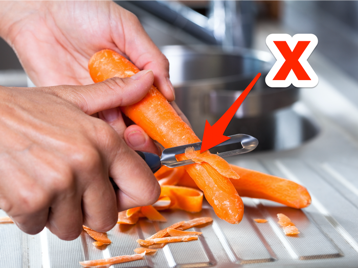 peeling carrots