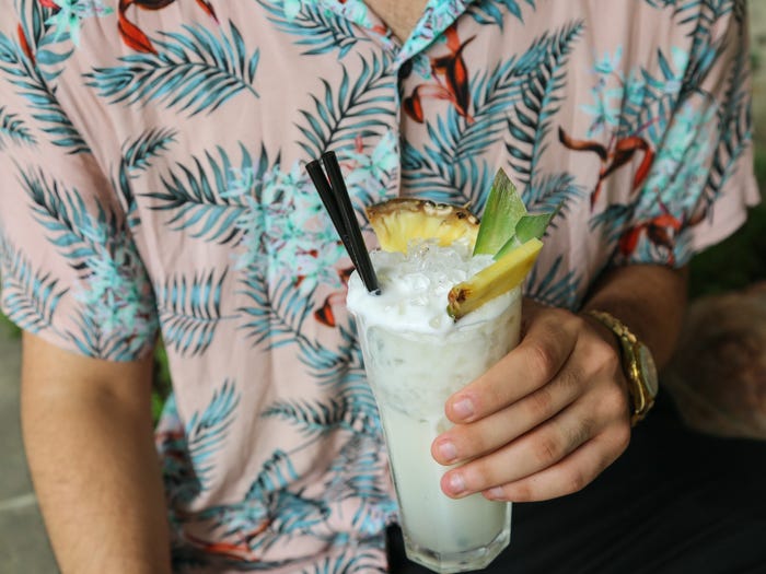 cocktail pina colada hawaiian shirt tropical