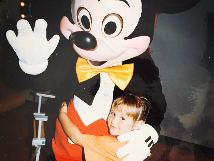 carly as a kid with mickey mouse