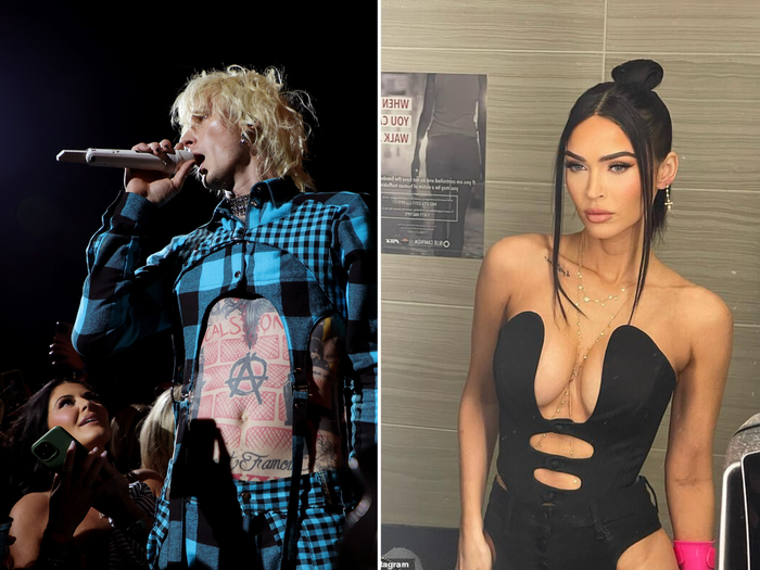 Machine Gun Kelly dedicated "Bloody Valentine" to "the ladies" at his pre-Super Bowl show before Megan Fox hinted at their split on Instagram.