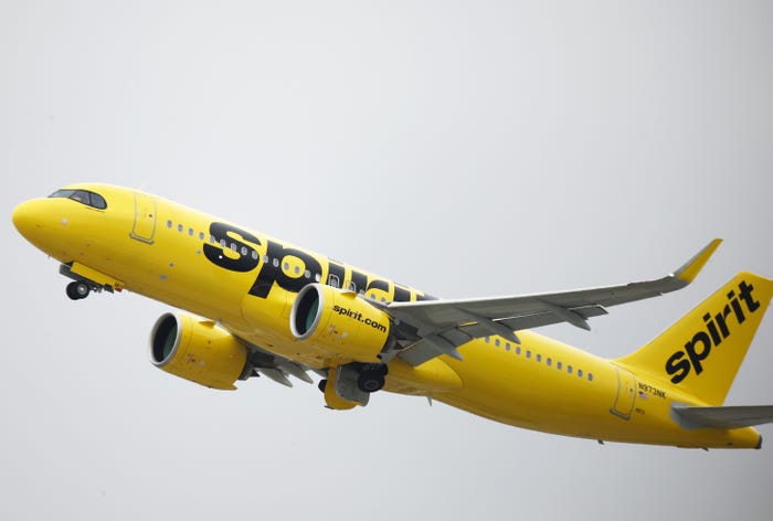 A Spirit Airlines plane.