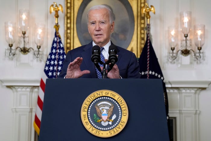 Joe Biden speaking at the White House.