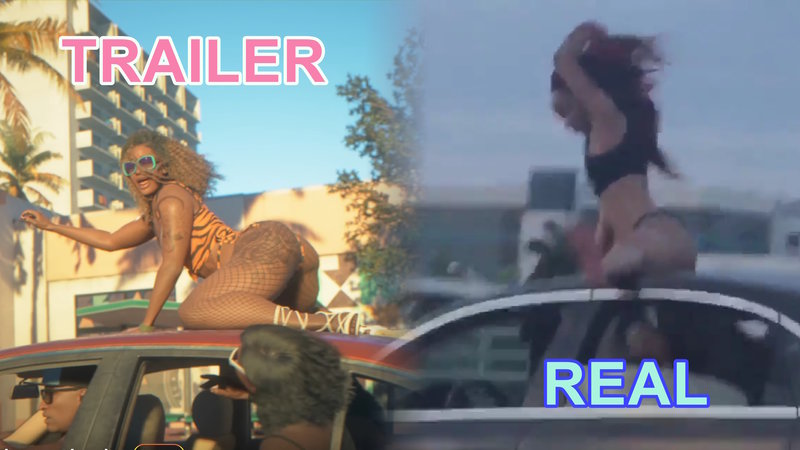 Woman twerking in the "Grand Theft Auto 6" trailer vs. the real version inspired by it.