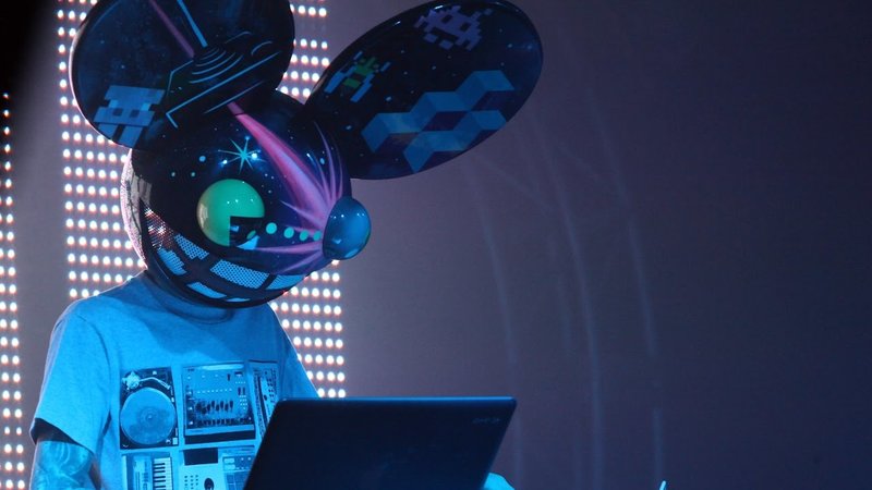 DJ wearing a mouse mask