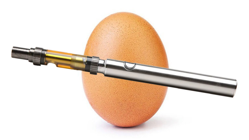 Egg Blinker image example depicting an egg and an oil pen or vape.