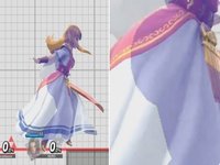 Frame data from Super Smash Brothers Ultimate shows Zelda has a disproportionately large butt beneath her dress. 