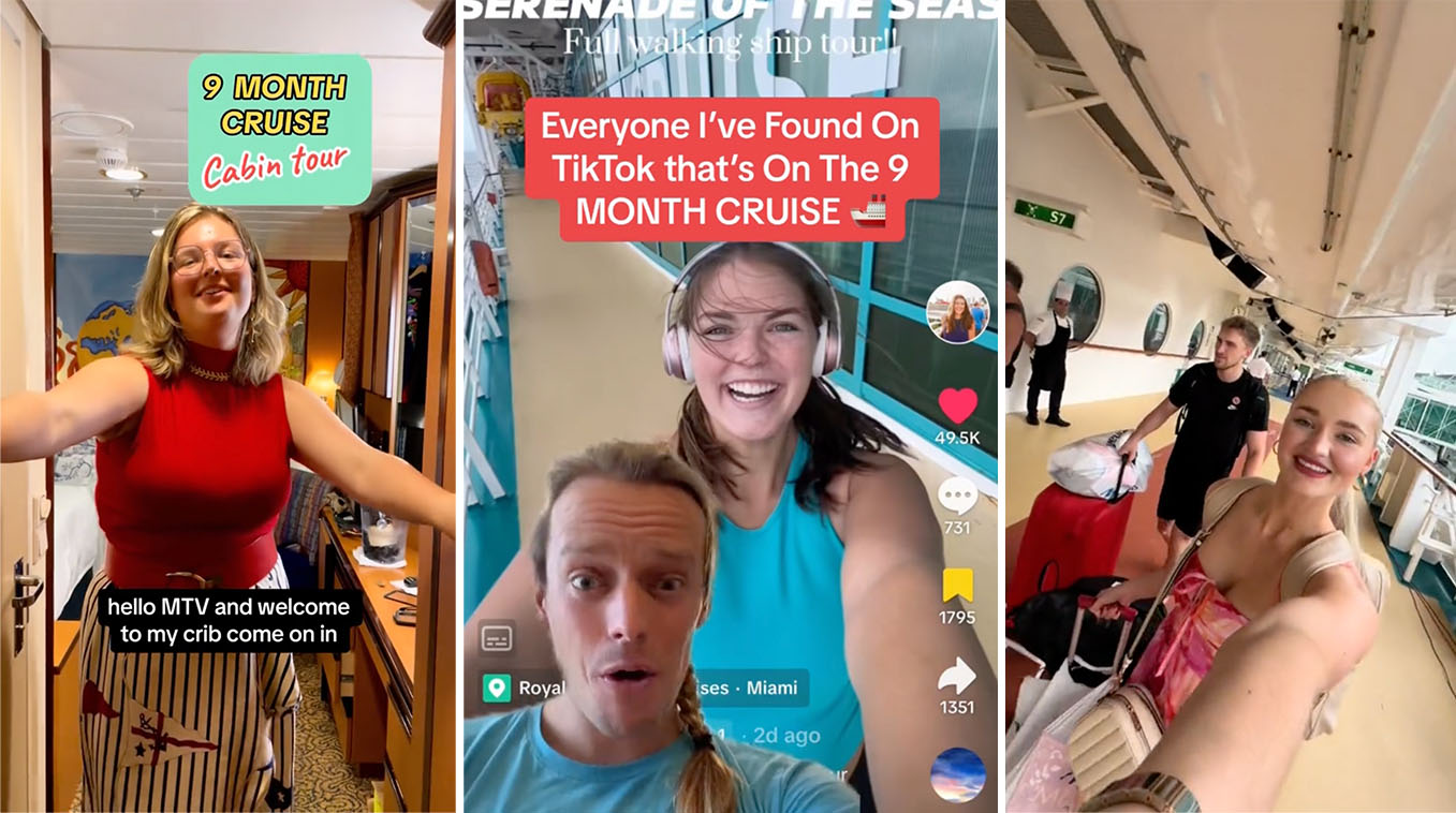 TikTok video examples from the nine-month worldwide cruise.