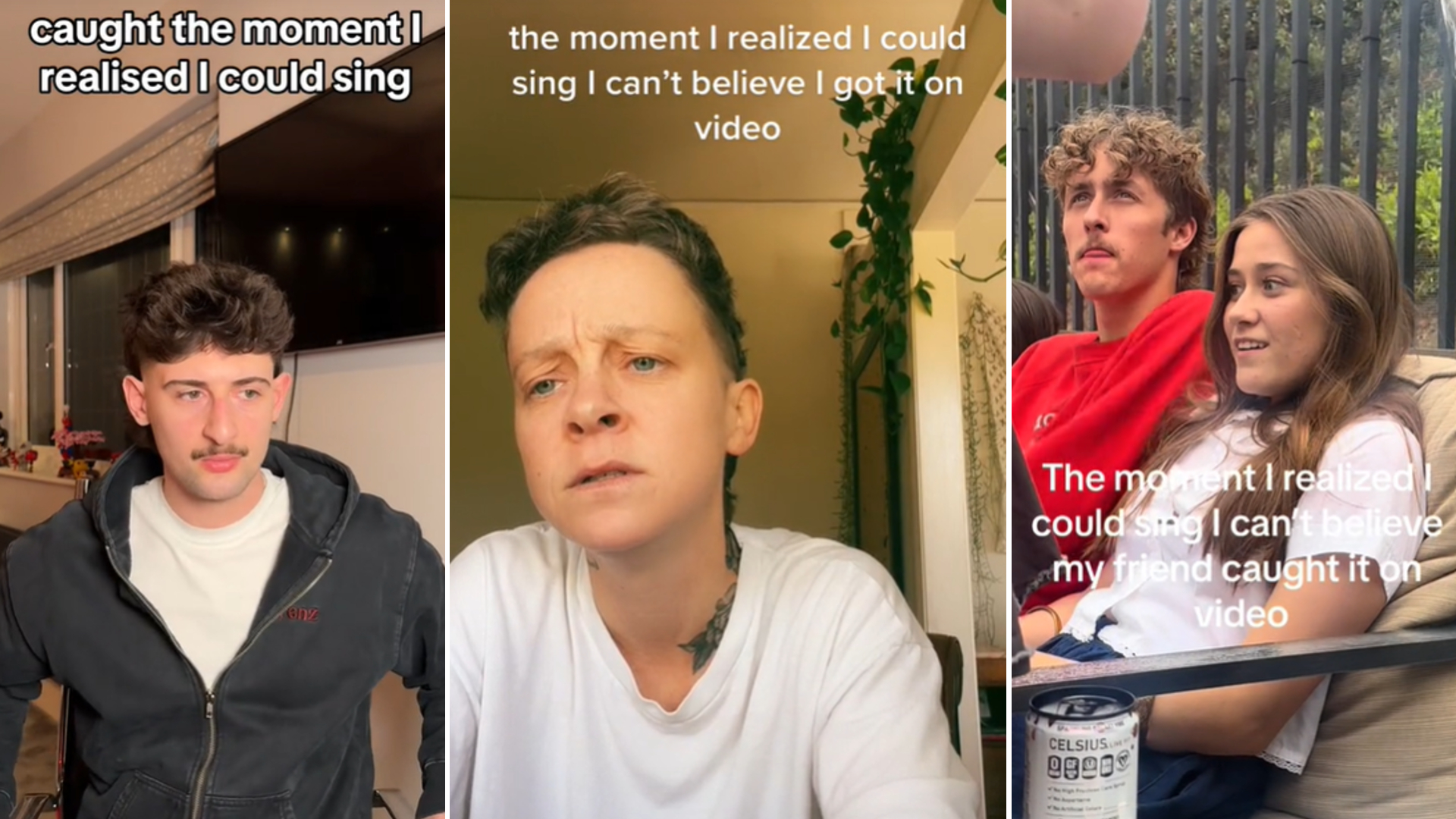 examples of the "moment i realized i could sing" trend