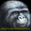 photo of a gorilla's face with blur effect applied to it