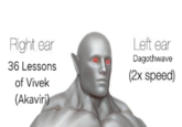 Right ear 36 Lessons of Vivek (Akaviri) Left ear Dagothwave (2x speed)