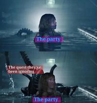 The party The quest they've been ignoring The party