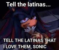 Tell the latinas... TELL THE LATINAS THAT I LOVE THEM, SONIC