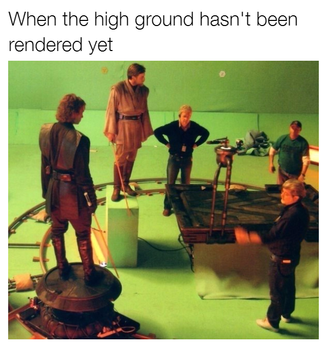 When the high ground hasn't been rendered yet