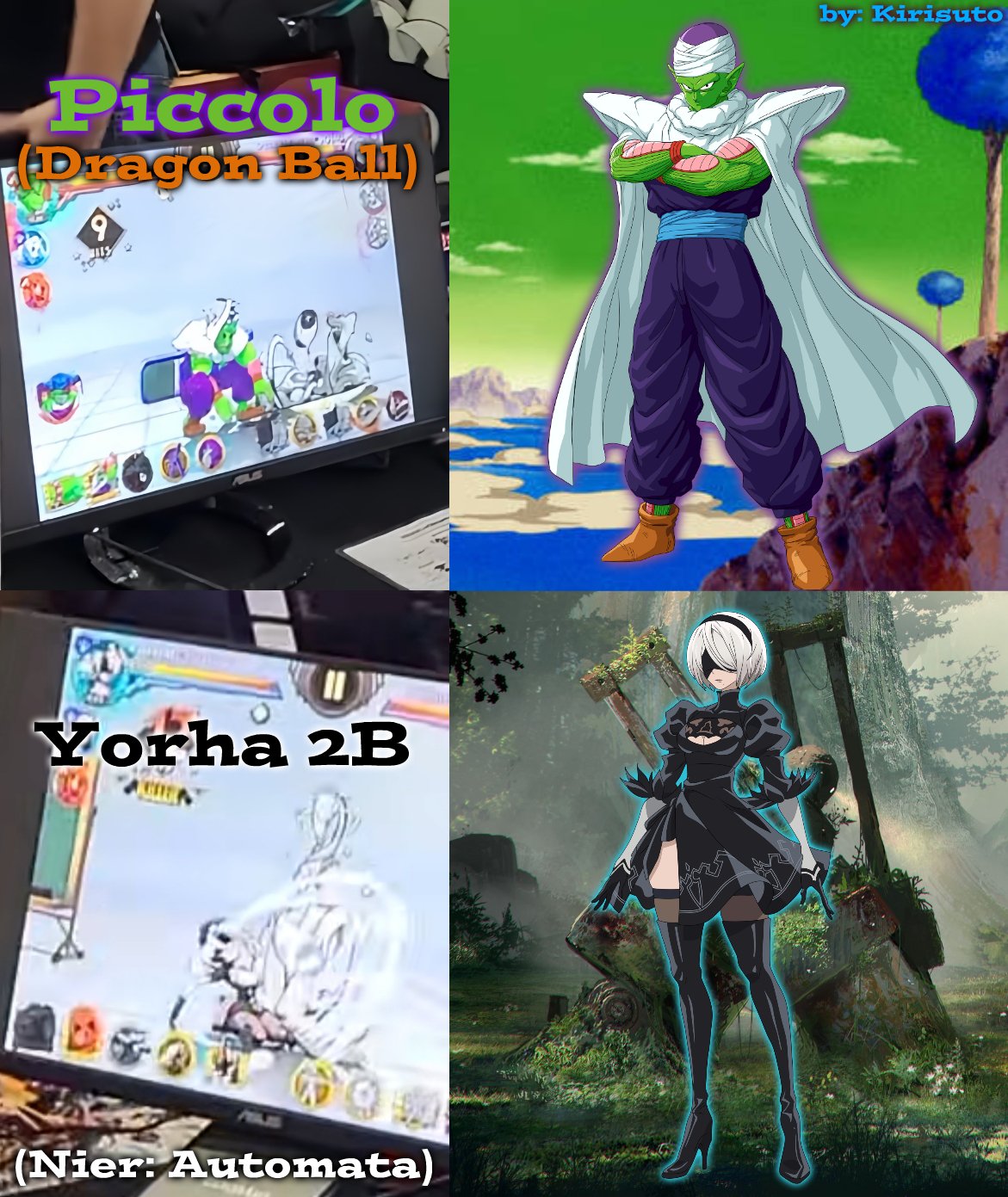 Piccolo (Dragon Ball) 3 S Yorha 2B (Nier: Automata) by: Kirisuto