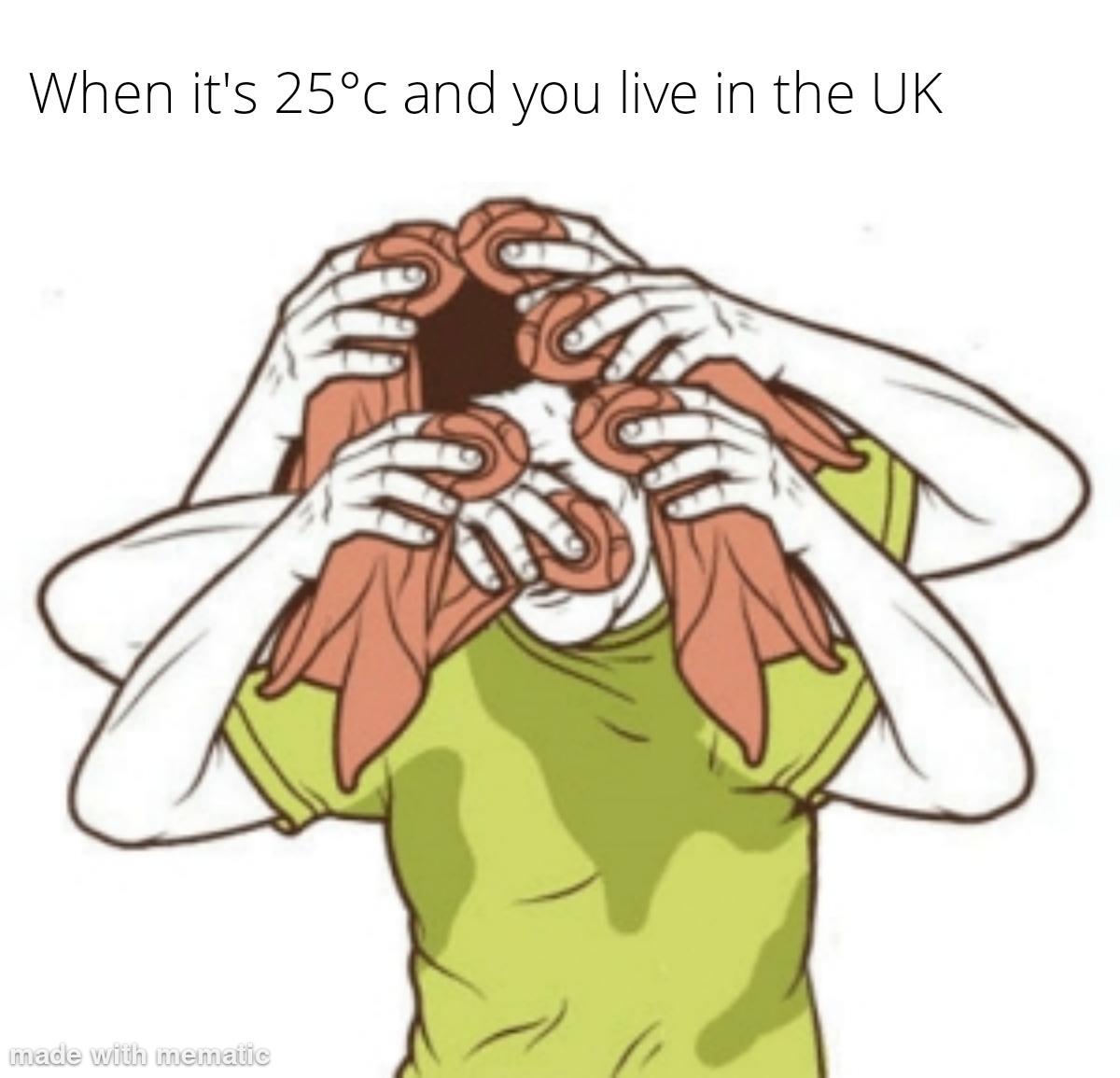 When it's 25°c and you live in the UK made with mematic