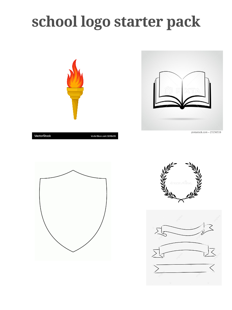 school logo starter pack TEXTA pixtastock.com - 25156539 VectorStock VectorStock.com/22118436 水