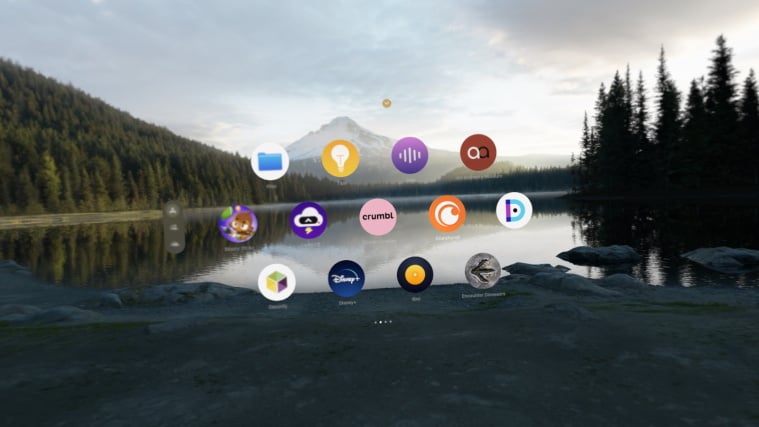 A screenshot form the Apple Vision Pro