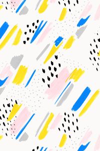 Colorful brush strokes pattern | yellow pink blue and black palette