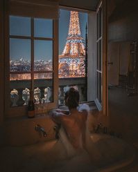 The Eiffel Tower at Night in Paris