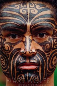 Portrait of a Maori man