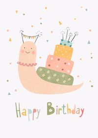 Snail day - happy birthday card #greetingcards #printable #diy #birthday