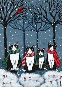 'The Winter Tuxedo Cats' by Ryan Conners - Kilkennycat Art on FB