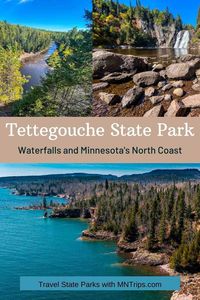 Tettegouche State Park, Minnesota's North Shore. The highest waterfall in Minnesota is at Tettegouche State Park, along with some of the best views of the Lake Superior shoreline. #MNTrips #Minnesota #Travel #Midwest #USA #OnlyinMN #StatePark #Hiking #Outdoors #History #ExploreMinnesota