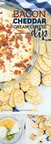 Bacon Cheddar Cream Cheese Dip via @spaceshipslb