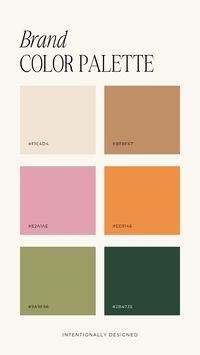 Brand color palette inspiration and ideas for your brand or website. Branding, brand design, graphic design, graphic designer, brand designer, color palette ideas, color palette inspo