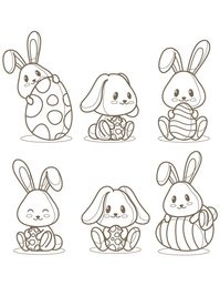 Adorables lapins de Pâques à imprimer