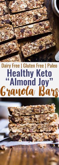 Sugar Free Keto Almond Joy Granola Bars - This low carb granola bars recipe is only 7 simple ingredients and tastes like an Almond Joy! Kids or adults will LOVE these and they're portable and freeze great too! | #Foodfaithfitness | #Keto #Glutenfree #Paleo #Dairyfree #Sugarfree