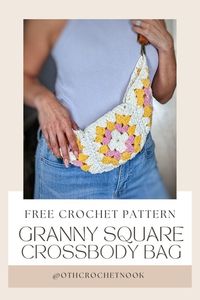 Granny Square Crossbody Bag/Free Crochet Pattern Crochet bag granny square #crochetbaggrannysquare #crochet #crochetbag #crochetbags 18.1