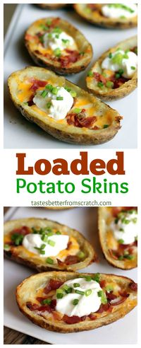 The BEST Loaded Potato Skins recipe! They're so EASY to make and their the yummiest appetizer ever!