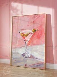 /Martini print cocktail martini bar cart decor preppy dorm decor alcohol retro wall art trendy prints apartment maximalist funky home decor// Poster made on our lighter-weight, uncoated classic matte paper. The perfect option to stand the test of time. Tequila print: https://honeyislandstudio.etsy.com/listing/1770244647 Please note: -This is unframed poster.  **Frame is NOT included.**  -The 170 gsm/ 65 lb paper. -FSC-certified paper or equivalent certifications depending on regional availabilit