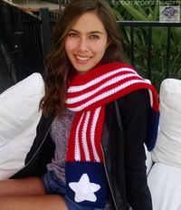 Patriotic Pocket Scarf – Free Crochet Pattern – The Purple Poncho