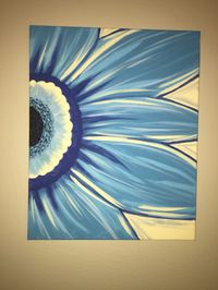 Gerber daisy canvas painting. Paint and sip. Wine and canvas. Www.facebook.com/paintandsipbybrittany Brittany.thetipsyeasel@gmail.com