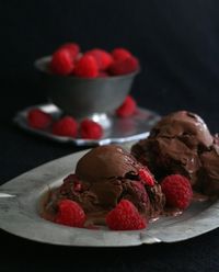 Low Carb Chocolate Raspberry Gelato - Notes: If you don’t happen to have any sugar-free raspberry liqueur on hand, you can add some raspberry-flavoured vodka. Or you can skip it altogether, but it does help the consistency. And you will want some raspberry extract to to really get that raspberry chocolate flavour. Total NET CARBS = 5.7 g. @Carolyn Ketchum